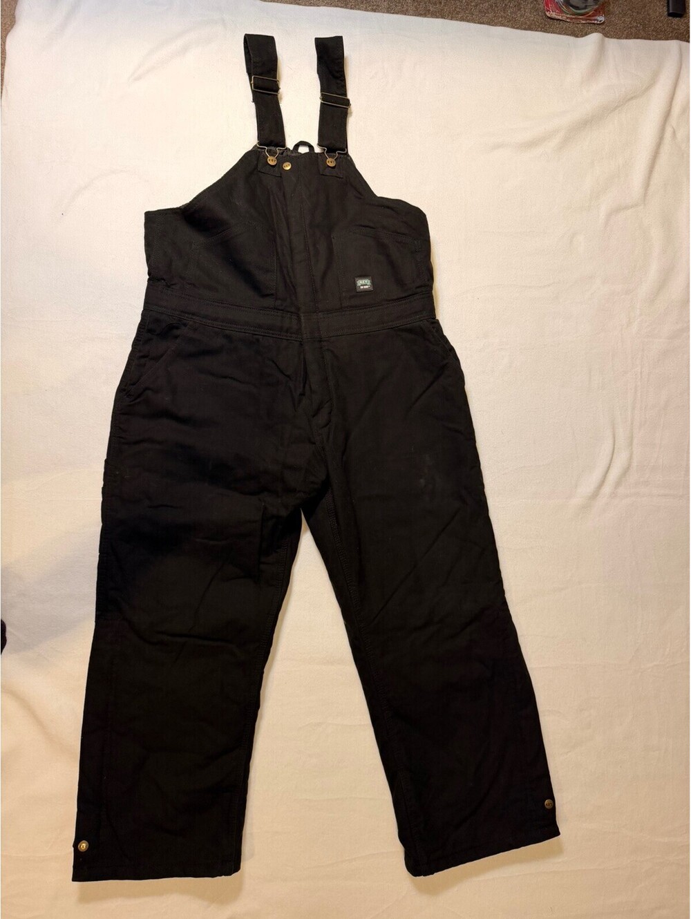 Key LS Black Insulated Cotton Bib Overalls Heavyweight Pants